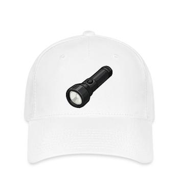 Compact Flashlight Illustration - Flexfit Cap - white - Front