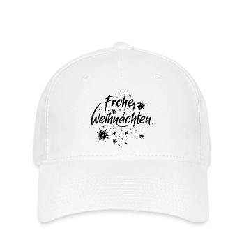 frohe weihnachten Schnee Symbol Schneekristalle - Flexfit Cap - Weiß - Vorne