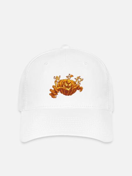 Halloween Mad Pumpkin - Casquette Flexfit - blanc