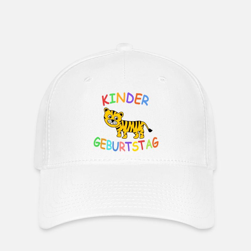 Kindergeburtstag mit Tiger - Flexfit Cap - Weiß