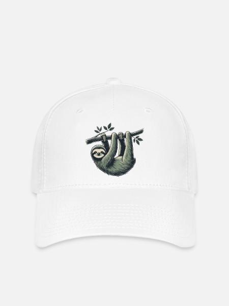 Faultier - Flexfit Cap - Weiß