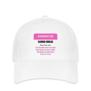 Dimanche - Globish Boulga - French Touch inside - Casquette Flexfit - blanc - Devant