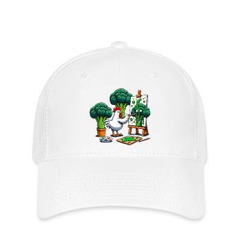 Peinture au poulet Brocoli Masterpiece - Casquette Flexfit - blanc - Devant