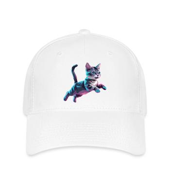 Kätzchen - Cooles Low-Poly-Logo - Flexfit Cap - Weiß - Vorne