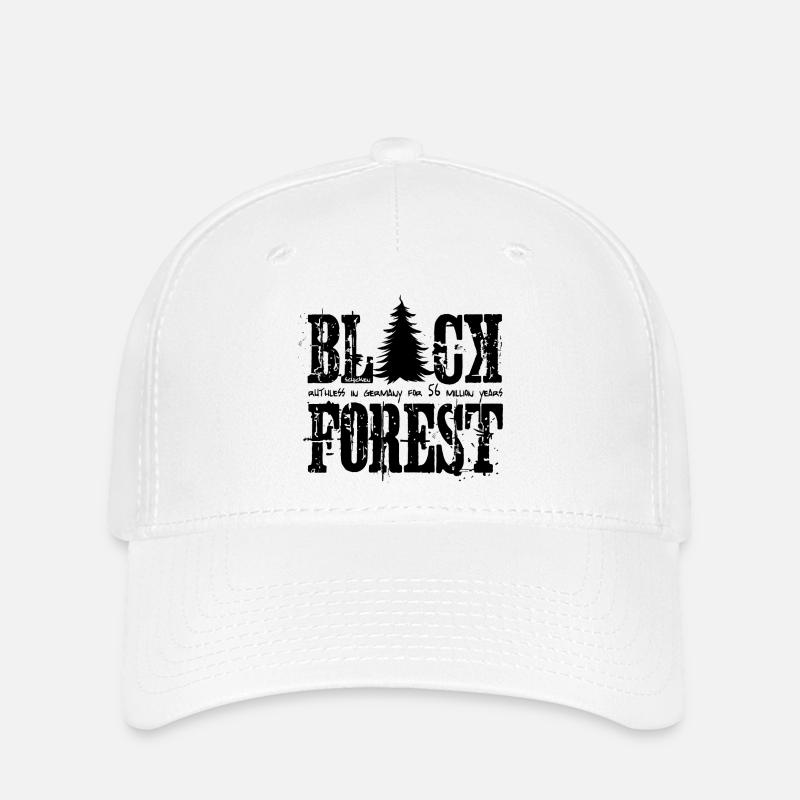 Black Forest – Brutal Wild German Nature Design - Flexfit Cap - Weiß