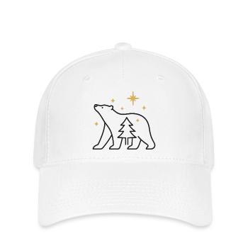 Ours polaire dans la forêt étoilée - Casquette Flexfit - blanc - Devant