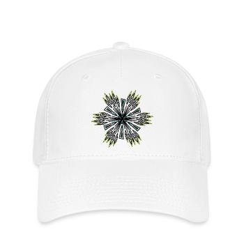 Étoile géométrique en spirale bleu-vert - Casquette Flexfit - blanc - Devant