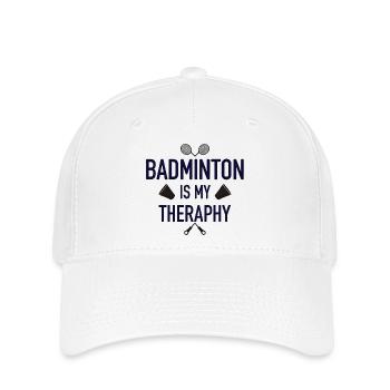Le badminton est ma thérapie - Casquette Flexfit - blanc - Devant