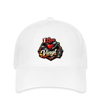 I Love Vinyl - Flexfit Cap - white - Front