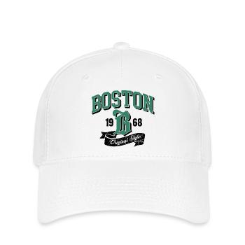 Boston City Logo Originalstil - Flexfit Cap - Weiß - Vorne