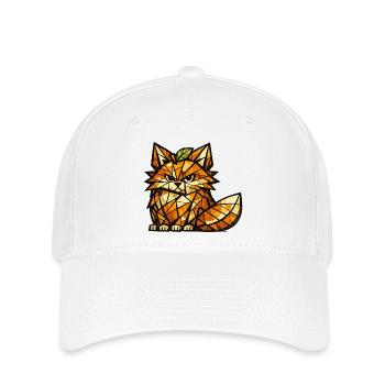 Version cubisme du Renard Orange - Casquette Flexfit - blanc - Devant