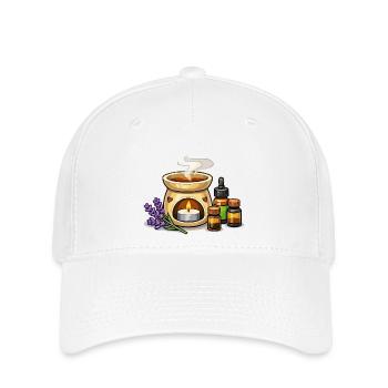 Lavendelduft Kerzenwärmer Set - Flexfit Cap - Weiß - Vorne