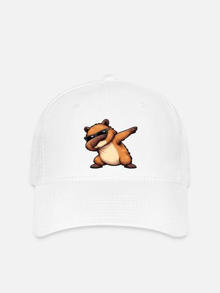 Dabbing Capybara - Flexfit Cap - Weiß