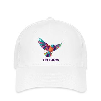Lebendige geometrische Hummingbird-Freiheit - Flexfit Cap - Weiß - Vorne