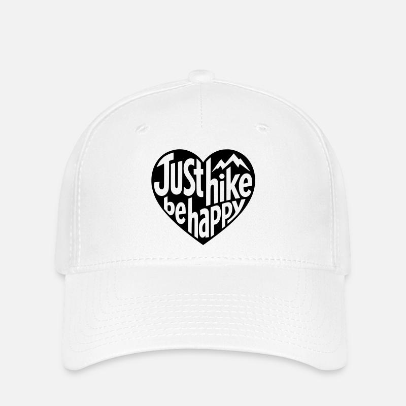Wander-Design - Just hike be happy Herz - Flexfit Cap - white
