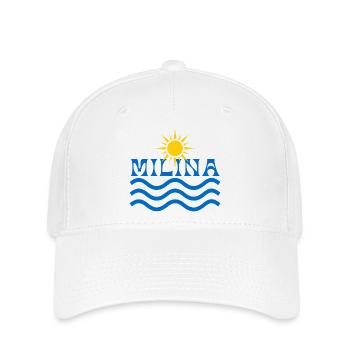 Milina Sonne und Wellen - Flexfit Cap - Weiß - Vorne