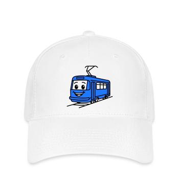 Straßenbahn-Cartoon - Flexfit Cap - Weiß - Vorne