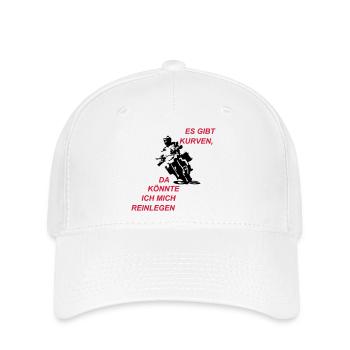Es gibt Kurven - Flexfit Cap - Weiß - Vorne
