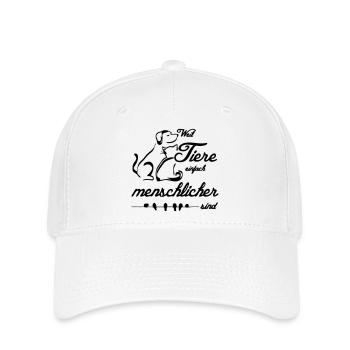 Tiere Menschen Tierfreund Tierschutz Geschenk - Flexfit Cap - Weiß - Vorne