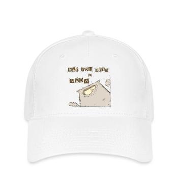 drôle chat - Casquette Flexfit - blanc - Devant
