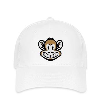 Cartoon Affe flex - Flexfit Cap - Weiß - Vorne