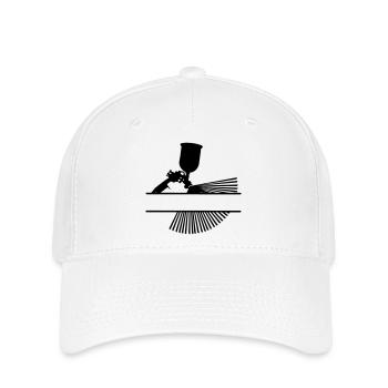 Pulvériser avec une bannière de texte - Casquette Flexfit - blanc - Devant
