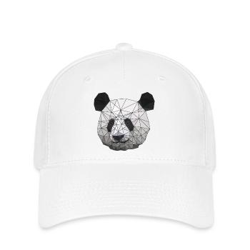 Polygonal Panda Bär Low Poly Kunst Dreieck Formen - Flexfit Cap - Weiß - Vorne