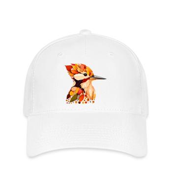 schöner Specht, gestaltet aus bunten Blättern - Flexfit Cap - Weiß - Vorne