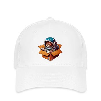 Chat astronaute - Casquette Flexfit - blanc - Devant