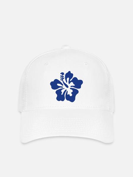 Hibiscus Flower - Blue - Flexfit Cap - Weiß
