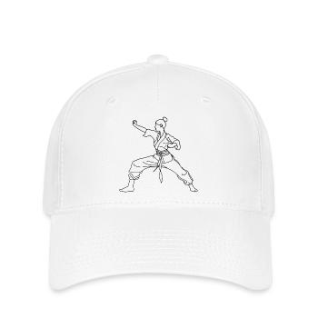 Karate Girl Line Art - Flexfit Cap - white - Front
