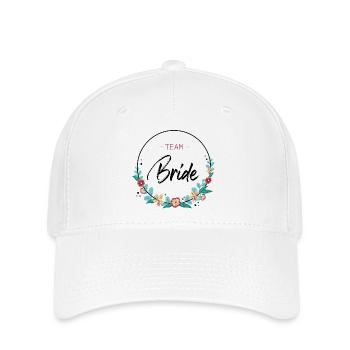 Team Bride Bachelorette Party Bridal Graphic Flower - Flexfit Cap - white - Front