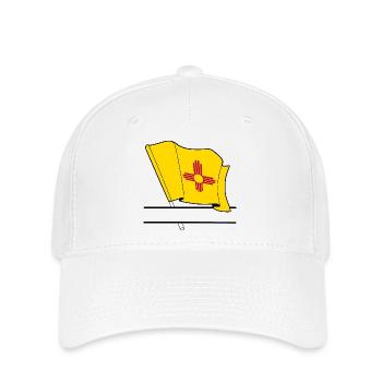 Drapeau Nouveau-Mexique bannière de texte - Casquette Flexfit - blanc - Devant