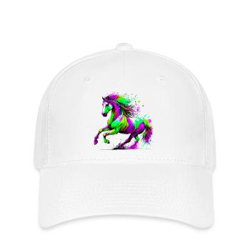 Pferd - Flexfit Cap - Weiß - Vorne