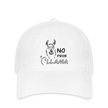 No Prob LLAMA - Flexfit Cap - Weiß - Vorne
