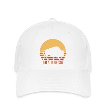 Silhouette de buffle drôle et audacieuse au coucher du soleil - Casquette Flexfit - blanc - Devant