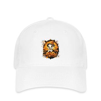 Cuddly Dog Halloween Pumpkin Magic - Flexfit Cap - white - Front