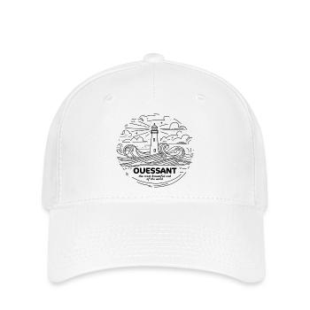 Geschenk Île d'Ouessant souvenir Phares Finistère - Flexfit Cap - Weiß - Vorne