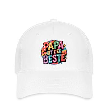 Papa est le meilleur – Jeu de couleurs Pop Art - Casquette Flexfit - blanc - Devant