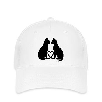 Amour des chats - Casquette Flexfit - blanc - Devant