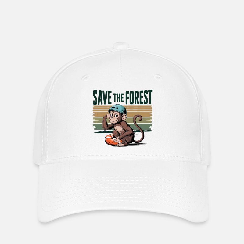 Save the Forest Nature Ecology Green Action Gift - Flexfit Cap - white