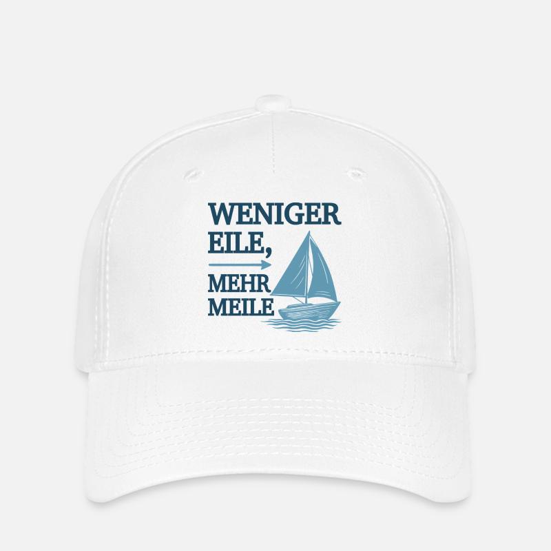 Moins de précipitation, plus de motif de voile d’un mile - Casquette Flexfit - blanc