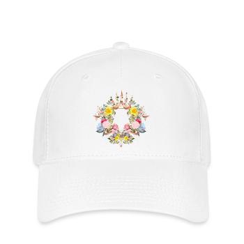 Barocker Blütenkranz mit zarten Frühlingsakzenten - Flexfit Cap - Weiß - Vorne