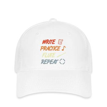 Write Practice Flute Repeat - Flexfit Cap - Weiß - Vorne