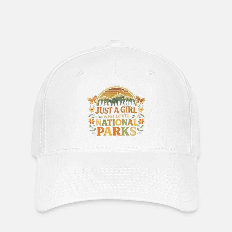 Ein Mädchen liebt Nationalparks - Flexfit Cap - Weiß