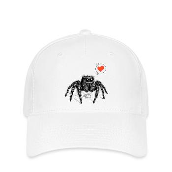 Araignée sauteuse avec le cœur - Casquette Flexfit - blanc - Devant
