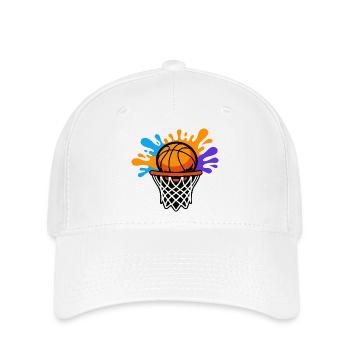 Basketball Splash Dunk Design graphique - Casquette Flexfit - blanc - Devant