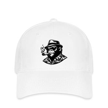 singe smoke - Casquette Flexfit - blanc - Devant