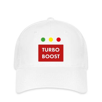 Turbo Boost Retro-Text - Flexfit Cap - Weiß - Vorne