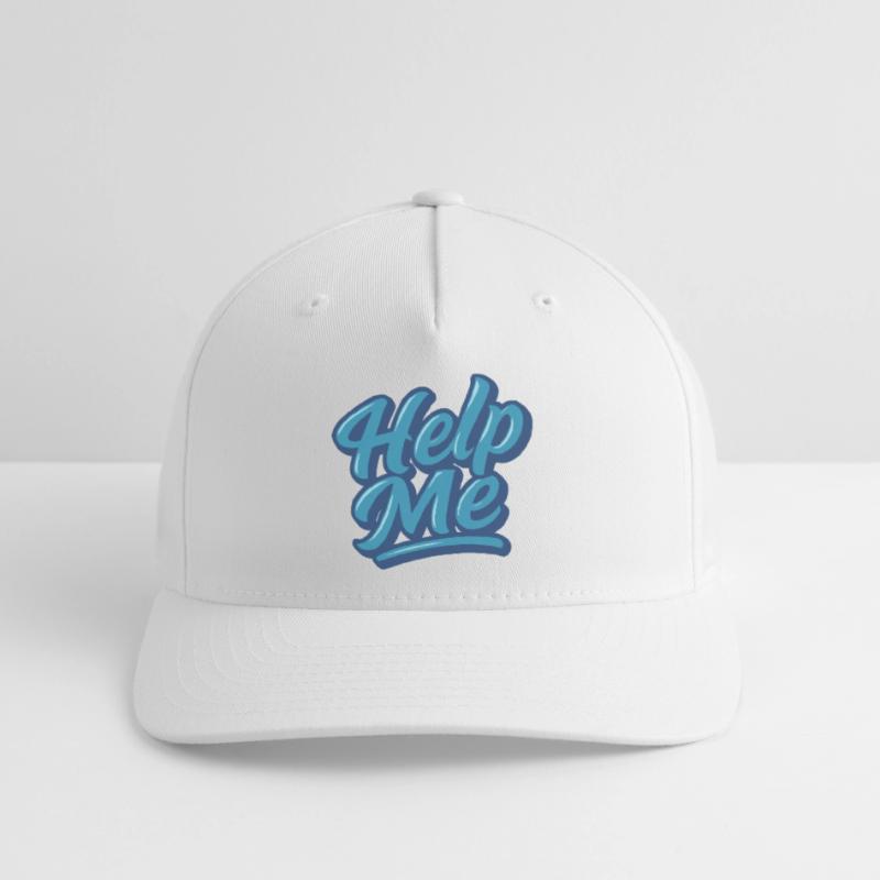 Help Me Blue Script Logo Casquette Flexfit